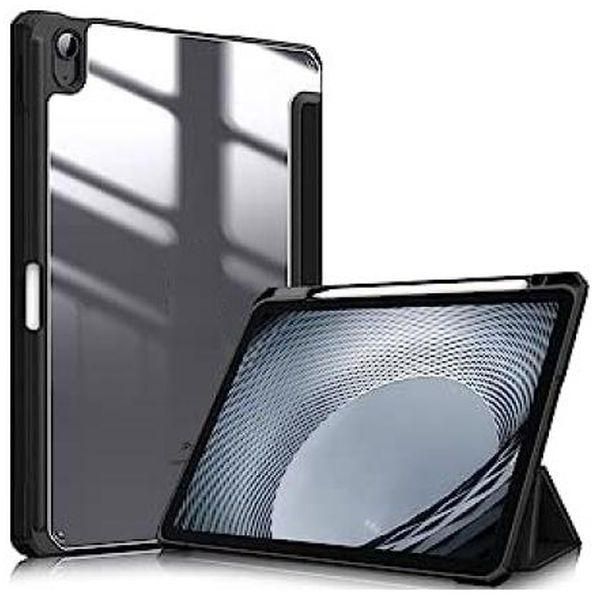 Hybrid Slim Case For IPad 10Th (2022) 10.9 Inch - [Built-in Pencil Holder] Shockproof Cover With Clear Transparent Back Shell, SKY Black