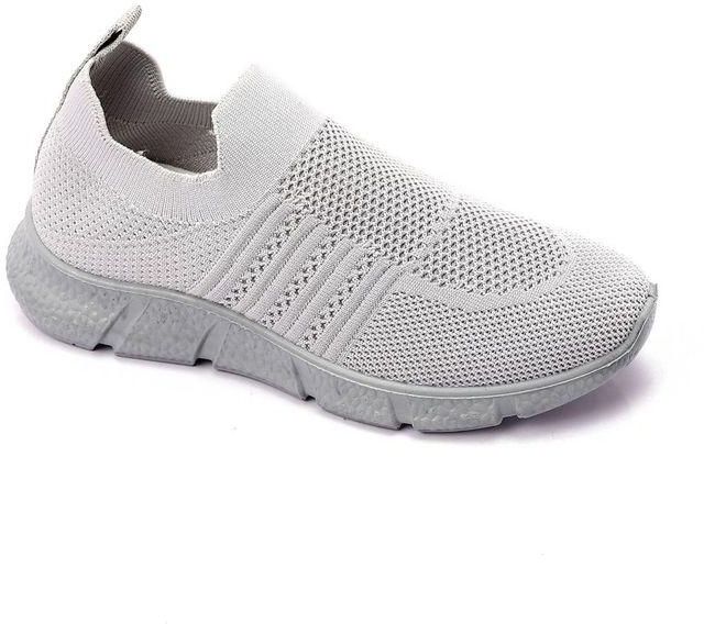 Roadwalker Rubber Sole Textile Slip On Sneakers - Grey