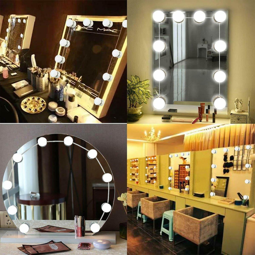 Vanity Mirror Lights 10 Pcs LED Light Bulbs For Mirror Professional Cosmetic Lights
