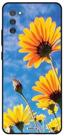 غطاء حماية واقي لهاتف سامسونج جالاكسي F02s، مزين بطبعة زهور دوّار الشمس. متعدد الألوان