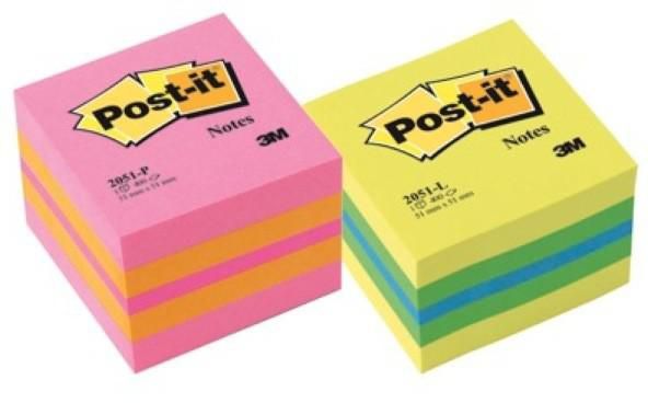 3M Post-it 2051-P Mini Cube Pink/Orange Color 51mmx51mm