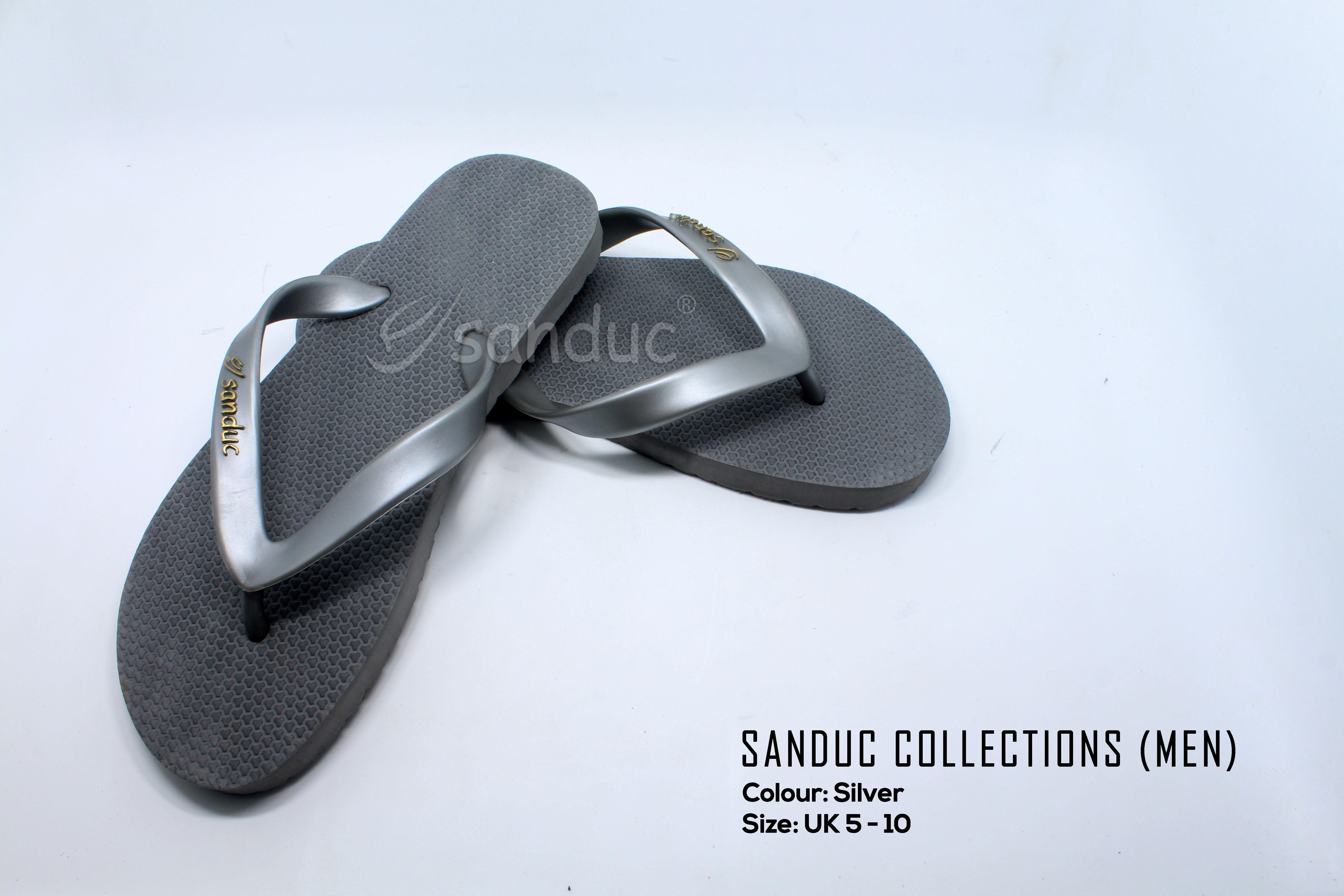 Sanduc Casual Men Flip Flops Slipper Sandal (Silver)