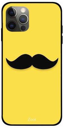 Moustache Printed Case Cover -for Apple iPhone 12 Pro Yellow/Black Yellow/Black