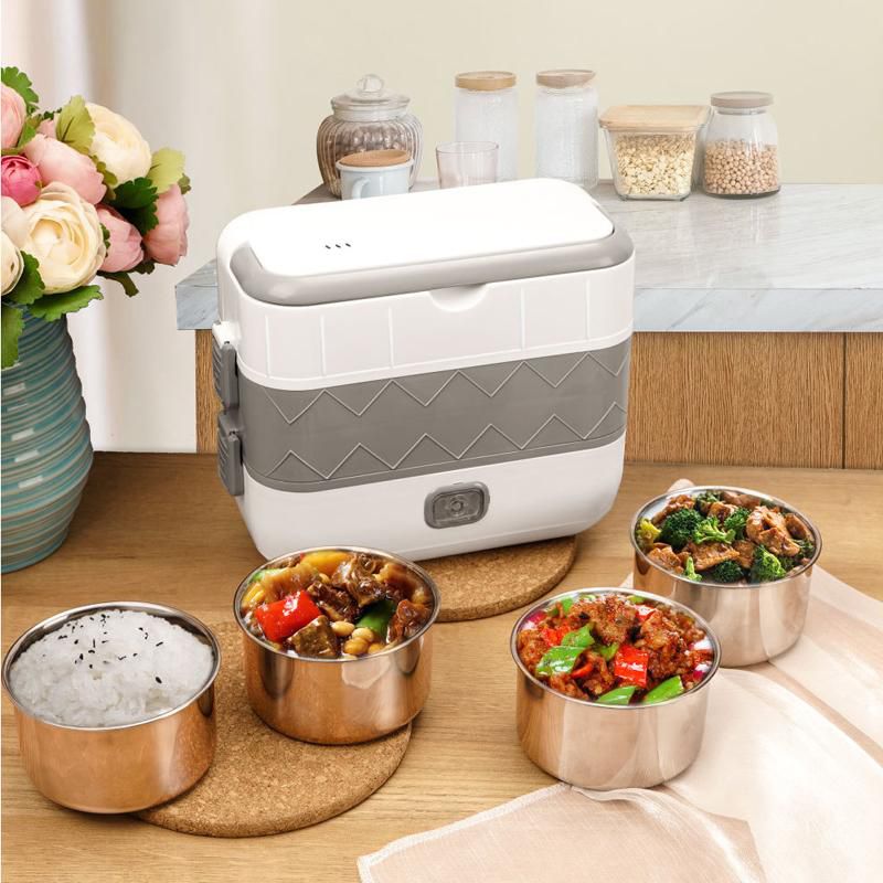 GTE Double Layer Lunch Box Cooking Electric Heating Rice Bucket Cooker