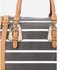Silvio Torre Striped Leather Handbag - Black & Camel