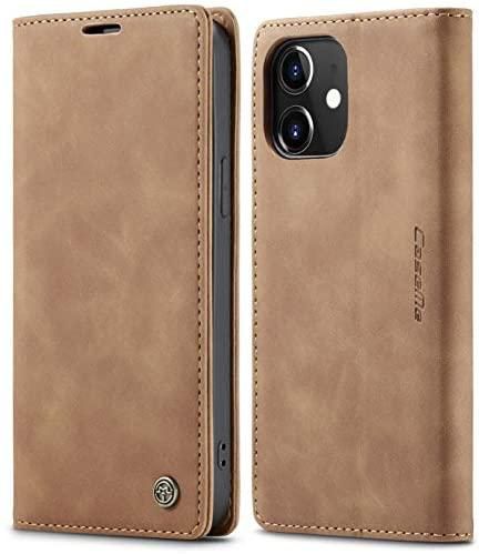 SINIANL Leather Case Compatible with iPhone 12 Pro Max Case Wallet, Leather Wallet Case Book Folding Flip Case with Credit Card Holder Magnetic Closure for iPhone 12 Pro Max 6.7 inch 2020 Brown