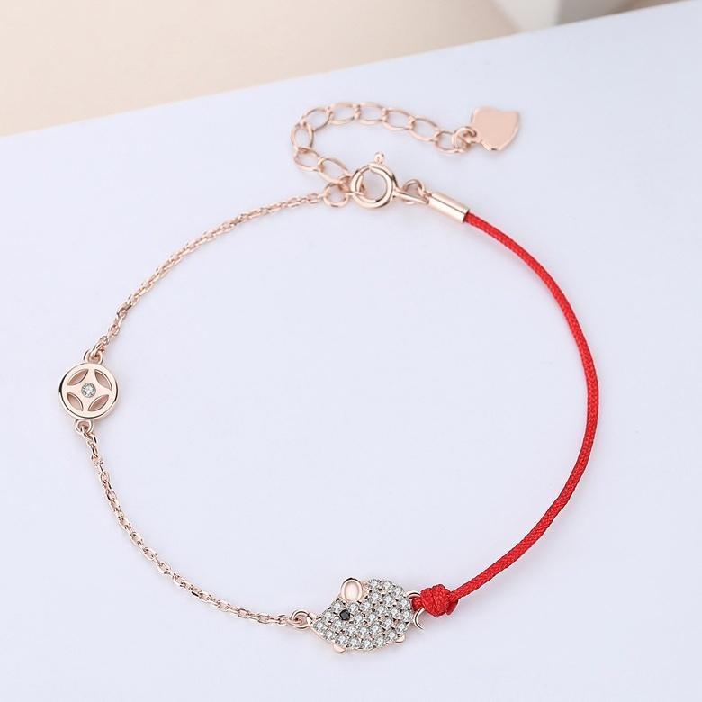 Alissastyle Crystal Mice Red Fortune Bracelet - s925 (Gold - Silver)