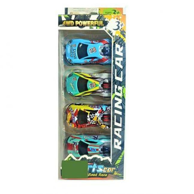 Pull-Back 4WD Sport Cars Playset - 4 Cars