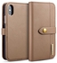DG.MING Lambskin Detachable Horizontal Flip Magnetic Case For IPhone X, With Holder & Card Slots & Wallet (Brown)
