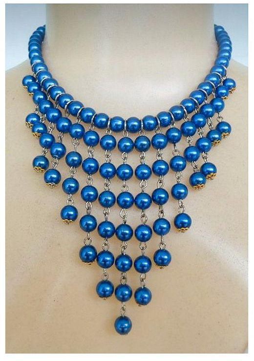 A Beautiful Necklace Of Blue Beads