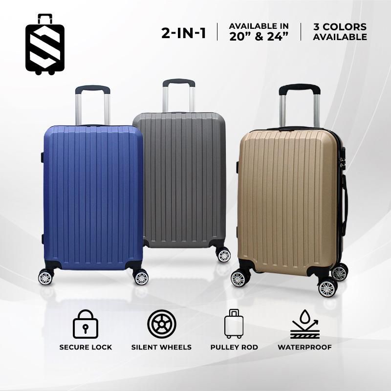 SKY TRAVELLER SKY347 2-In-1 Straight Stripes Luggage (20Inch+24Inch)