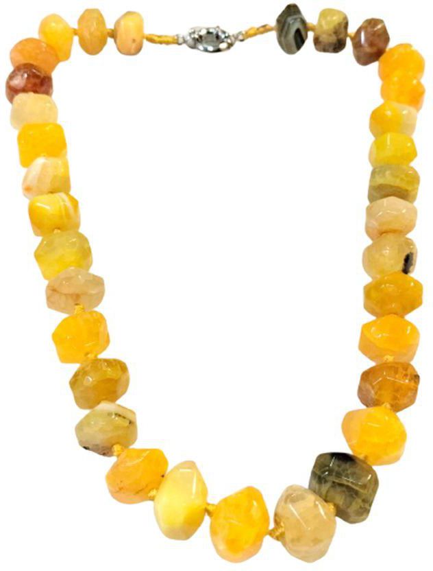 Sherif Gemstones كولية فاخر ( عقد ) من أحجار العقيق الطبيعي الرائع متعدد الألوان ( قطعة نادرة جدا )