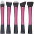 5-Piece Kabuki Makeup Brushes Set Pink/Black