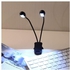 Generic 2 Dual Flexible Arms 4 LED Clip-on Light Lamp for Piano Music Stand Book