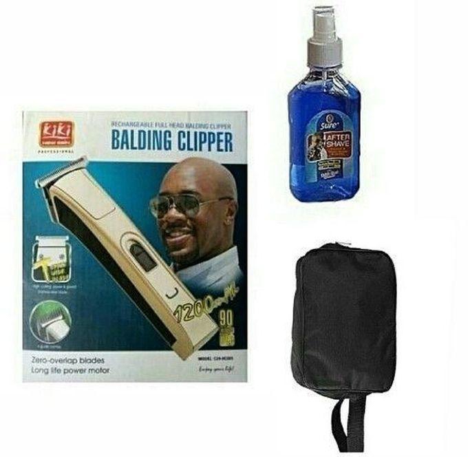 Kiki New Gain Men Rechargeable Balding Clipper With Aftershave And Bag
