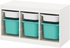 TROFAST Storage combination with boxes - white/turquoise 99x44x56 cm