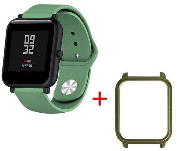 2in1 Soft Silicone Band For Xiaomi Huami Amazfit Bip Little Strap Bracelet Watch With PC Case Cover Screen Protector Film