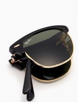 Foldable Clubmaster Sunglasses -black&gold