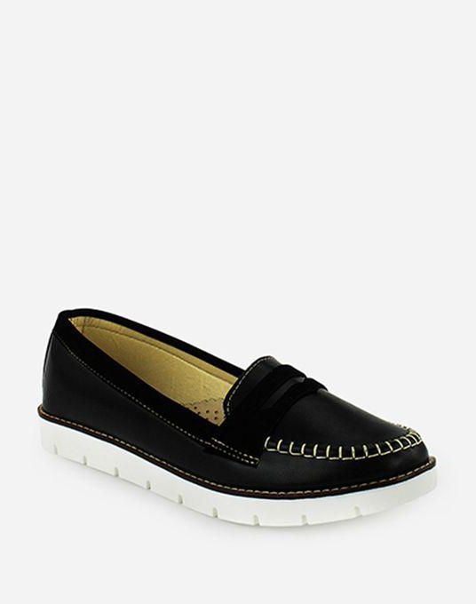 Genuine Leather Loafers - Black