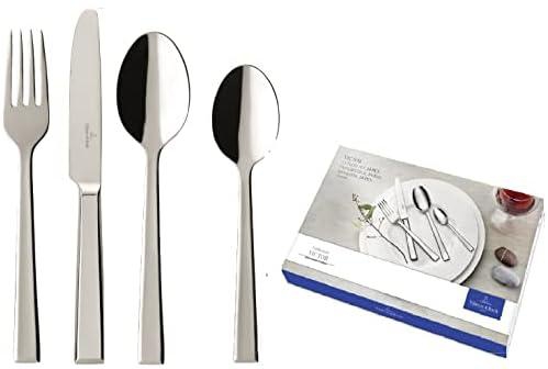 Villeroy & Boch Victor Cutlery Service, Set for up to 6 Diners, 24 Pieces, Stainless Steel, Day Use, Dishwasher Safe, Stainless_Steel
