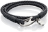 Fred Bennett B5274 Men’s Black Wrap Around Leather Bracelet with Polished Clasp