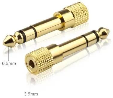 6.5MM Male to 3.5MM Female Jack Plug Audio Headset Microphone Adapter Converter Aux Gold Plated