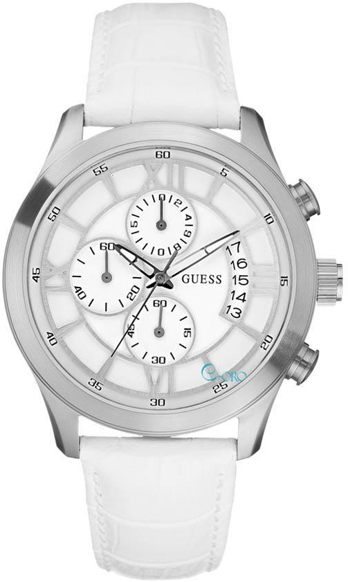 Guess W12101G1 Leather Watch - White