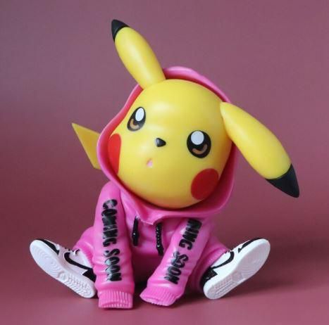 Pokémon Pikachu Pink and Blue Hoodie Sneakers Cute Action Figure