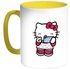 Hello Kitty Printed Coffee Mug Yellow/White 11ounce