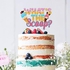 What’s the scoop Cake Topper Summer Baby Cake Decor Ice-Cream Baby Shower Supplies Celebrate Pregnancy Party Supplies Glitter Pink and Blue Party Photo Props (WTScoop-IC-BP)