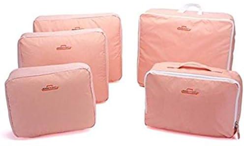 5 Piece Tote Bag for Women - Pink, Polyester