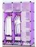 Portable 3-Column Plastic Wardrobes Purple