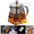 KOMUNJ Glass Teapot 350 ml, Borosilicate Glass Tea Pots Tea Pot for Stove, Teapot with Stainless Steel Strainer, for Loose Tea and Coffee
