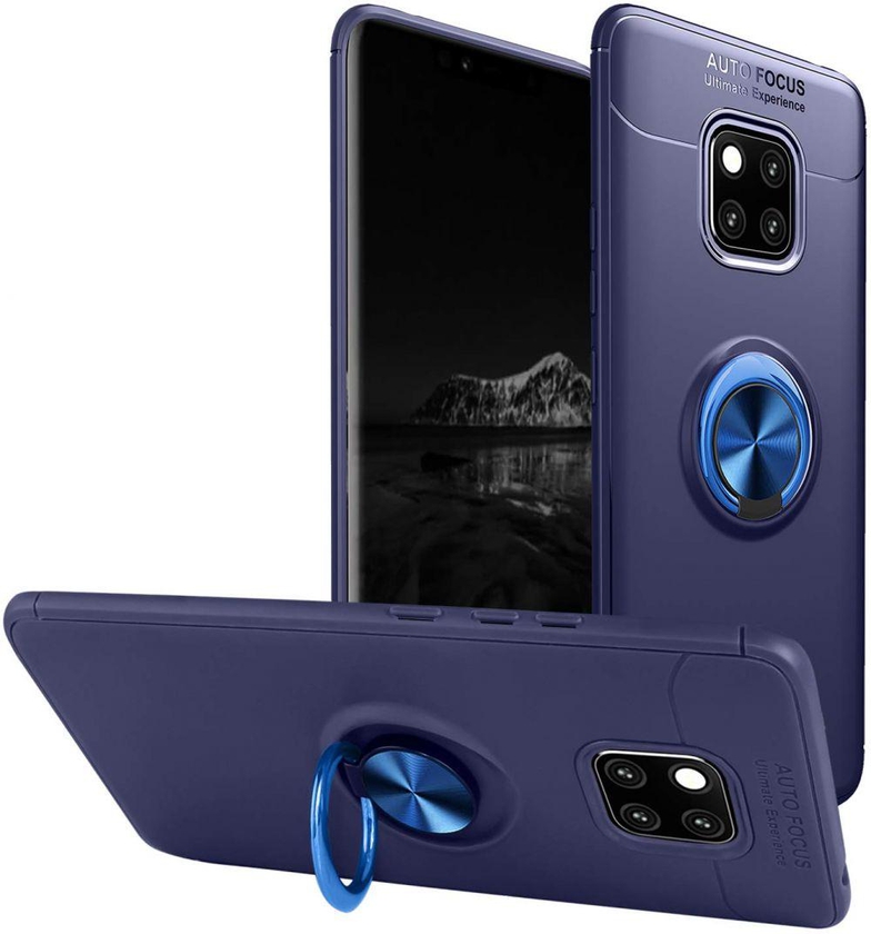 Huawei Mate 20 Pro Case, [360° Ring Stand ] Crystal Clear [Electroplated Metal Technology] Silicone Soft TPU [Shockproof Protection] Ultra Thin Cover for Huawei Mate 20 Pro ‫(Black, Mate 20 Pro)
