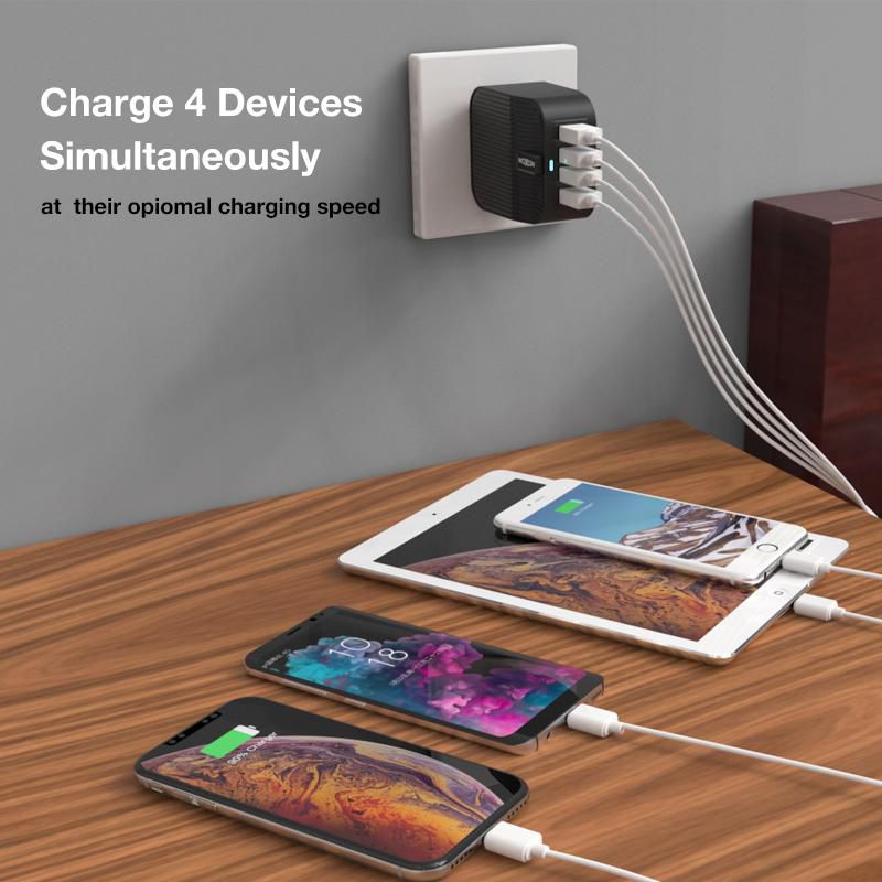 Moxom MX-HC08 QC3.0 4 Ports Wall Charger with MicroUSB Cable Samsung