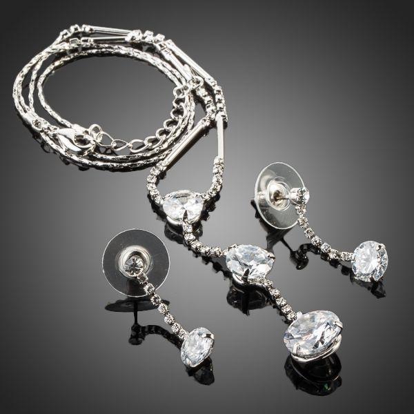 Platinum Plated Stellux Austrian Crystal Water Jewelry Set