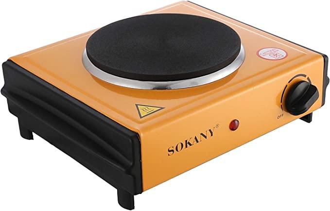 Sokany Electric Single Hot Plate, 1000 Watts, Yellow - SK-100A