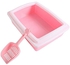 Generic Enclosed Pet Cat Litter Basin Toilet Box With Pan Scoop - Pink