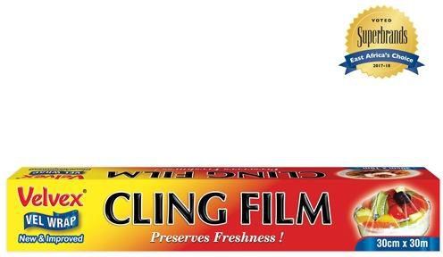 Velvex Clear Cling Film 30cm X 30m Single Roll