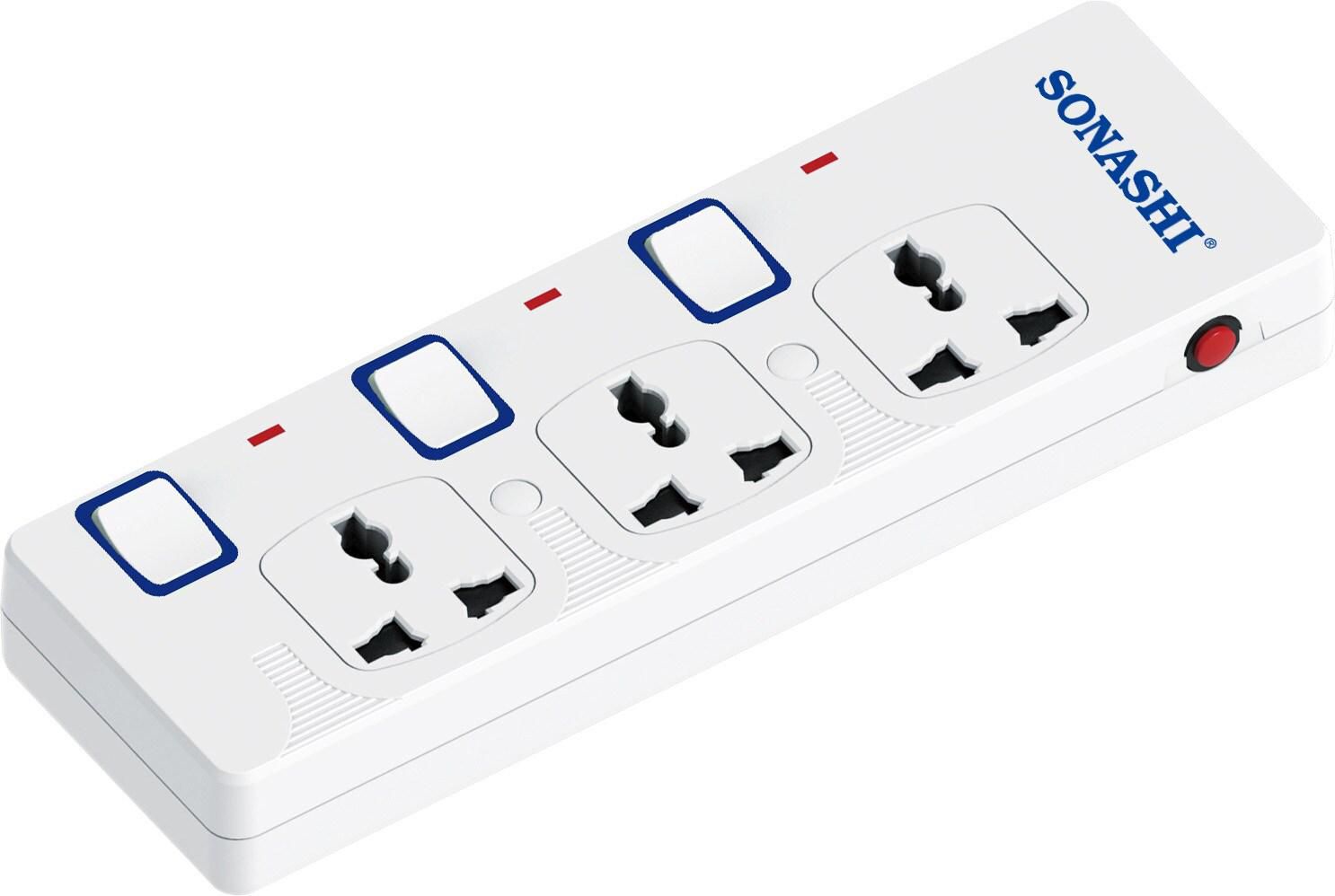 Sonashi 3 Way Extension Socket White