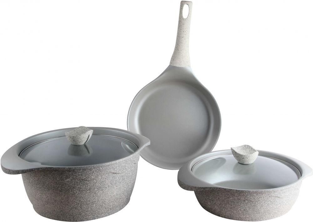 Nice Kitchen Cookware Set, 5 Pcs, Grey, 117CAK-282626