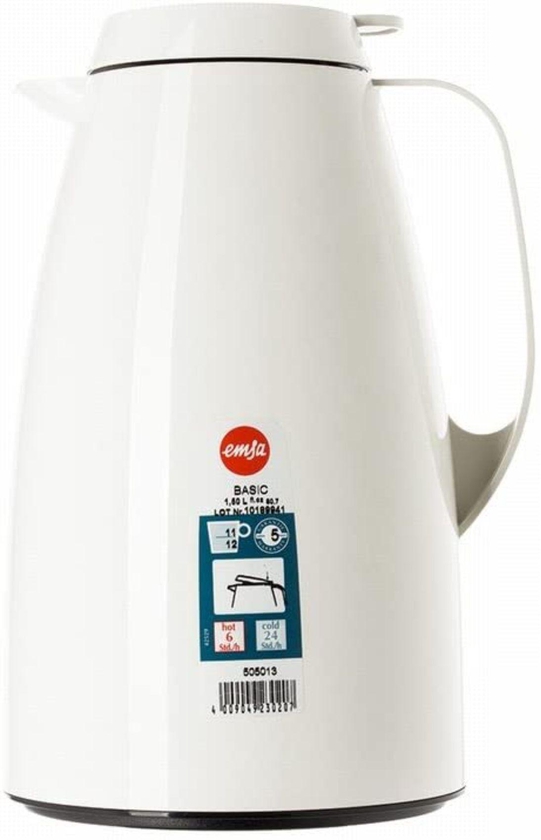 Emsa Basic Quick Tip Vacuum Flask White 1.5L