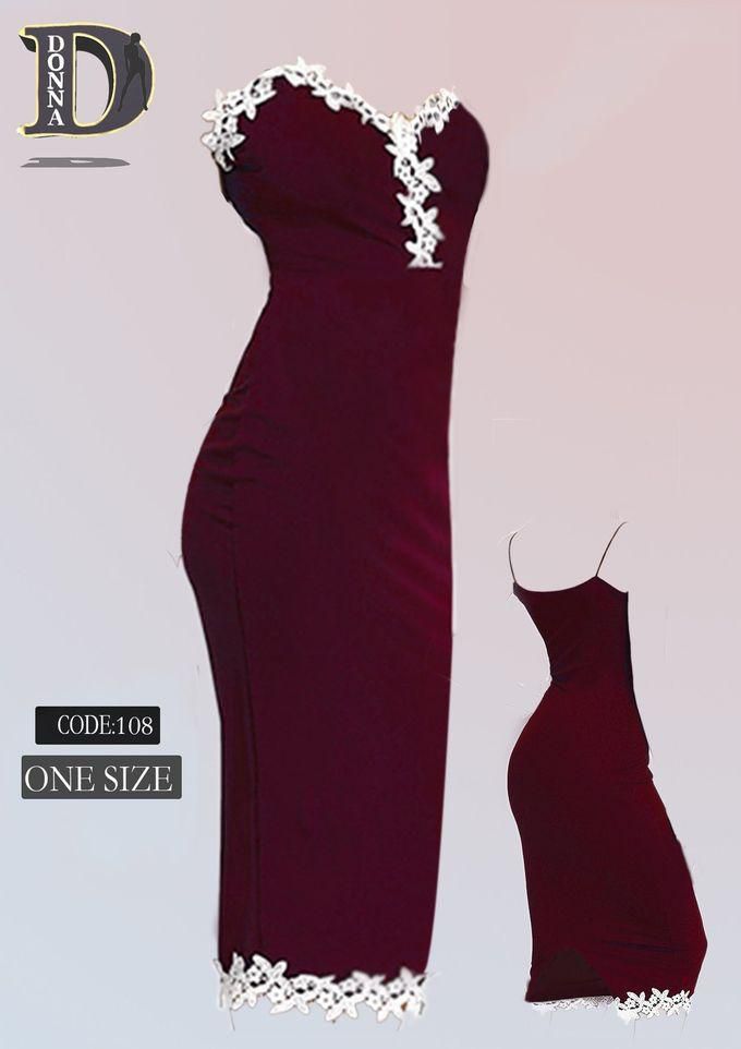 Fashion Group Spaghetti Straps Dress Push-UP Bra - Dark Red