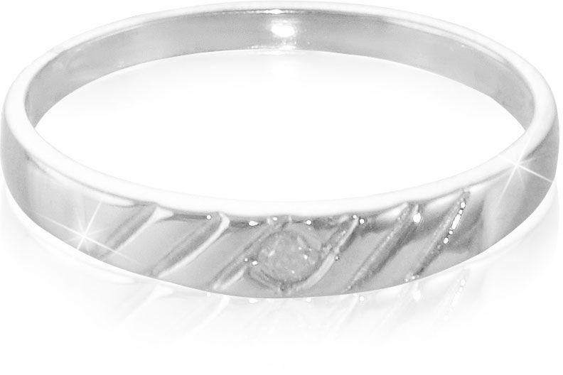 Vera Perla Unisex Sterling Silver 0.03 Ct. Diamond Band Ring-Size 7 US