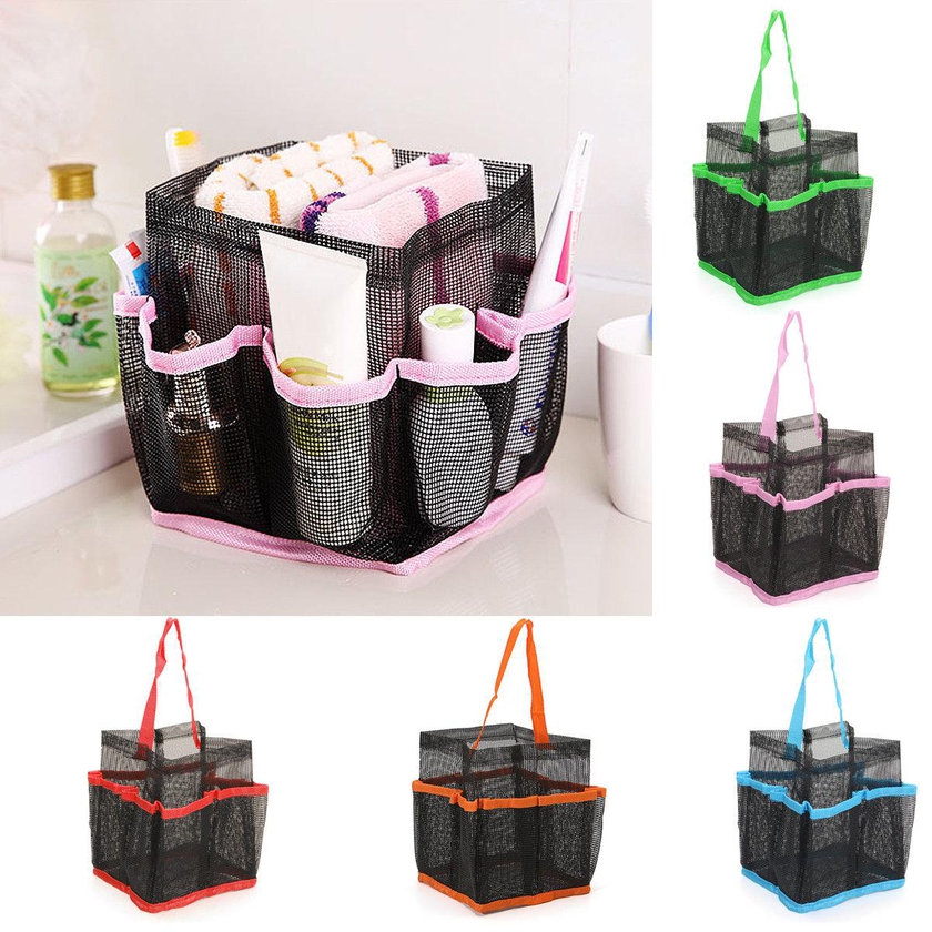 Hanging Storage Mesh Bag Toiletry Caddy Cosmetics Shower Organizer Makeup Case