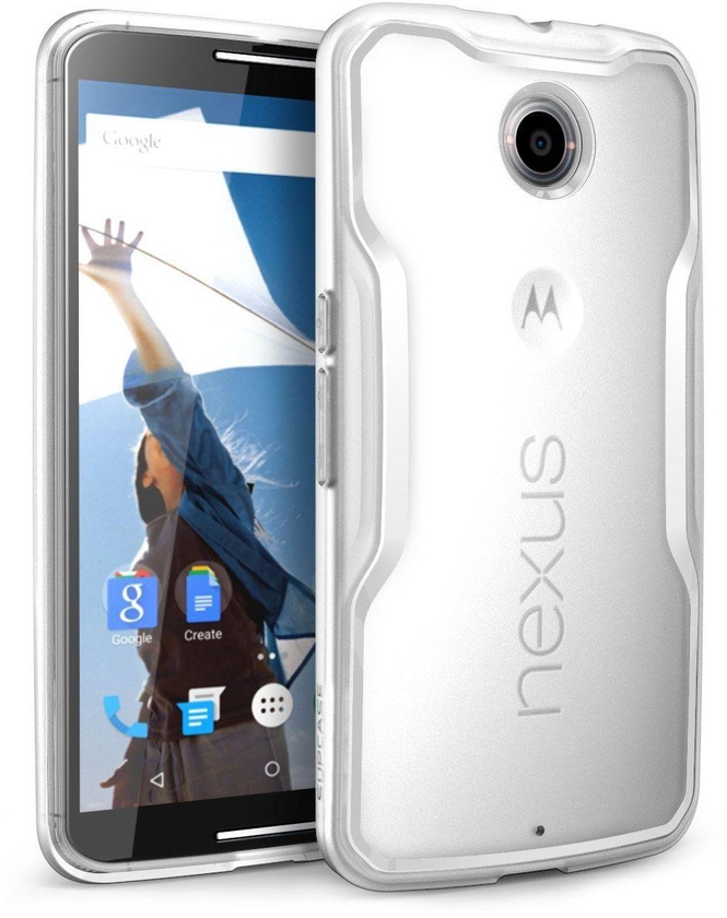 Google Nexus 6 (motorola) SUPCASE Bumper Case Cover Frost Clear Back panel