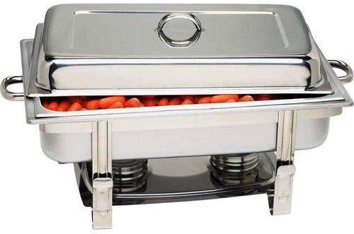 Signature Chafing Dish Stainless Steel Single Tray Buffet Catering - Silver .