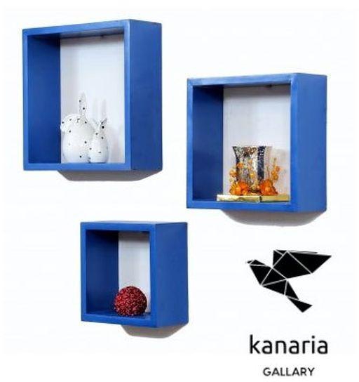kanaria Wooden Shelves Set - 3 Pcs Blue
