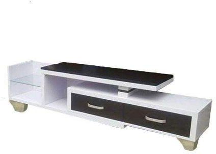 TV Stand Console, Media Shelf - White / Black price from ...