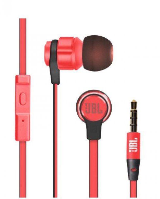 JBL T180A Stereo In-ear Headphone w/ In-line Mic – Red